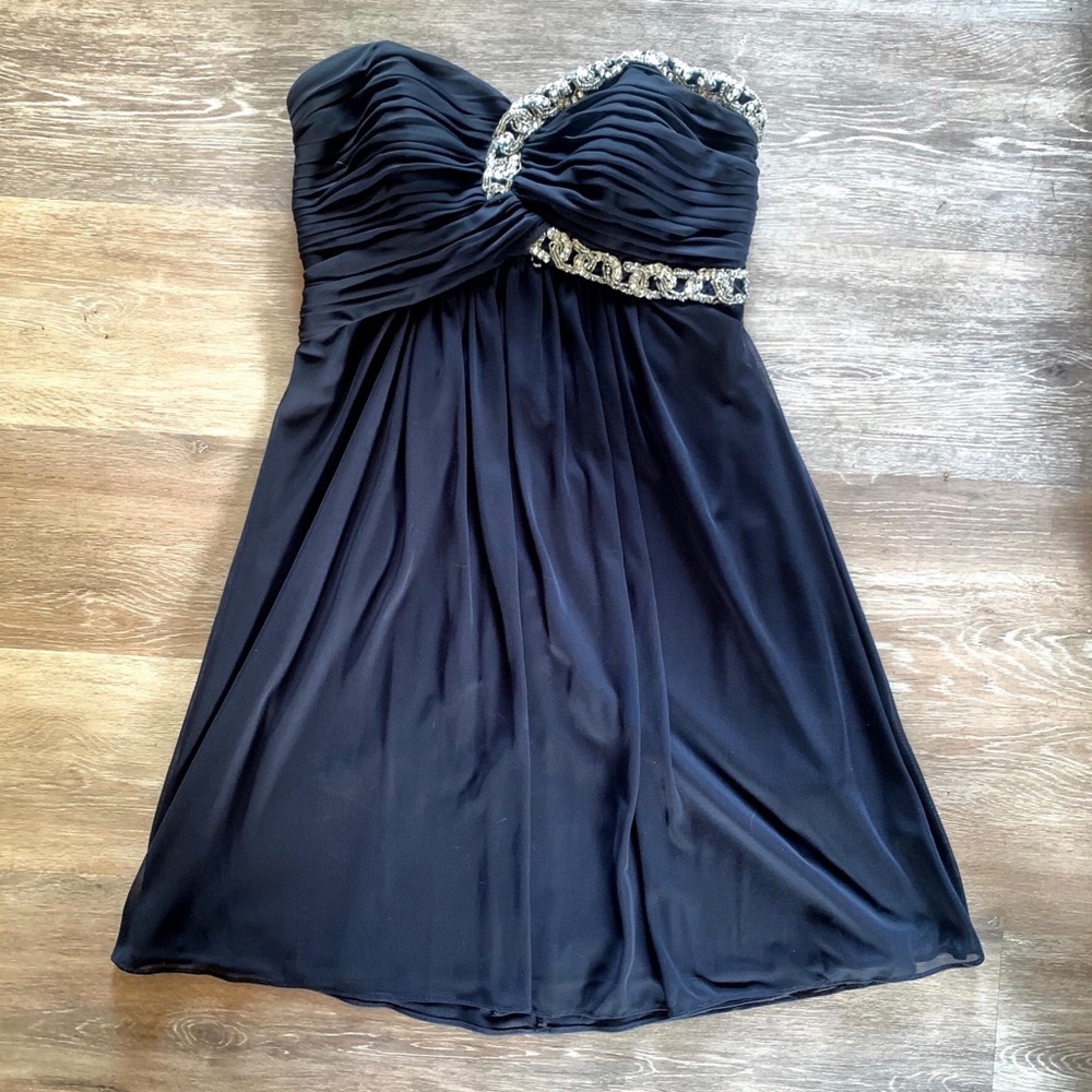 Strapless Midi Formal Dress - Navy